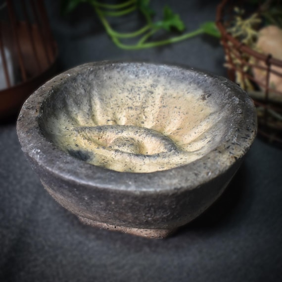 Ceramic smoke burning incense burner - Wicca and ritual supplies - Handmade traditionally fired altar accessories
