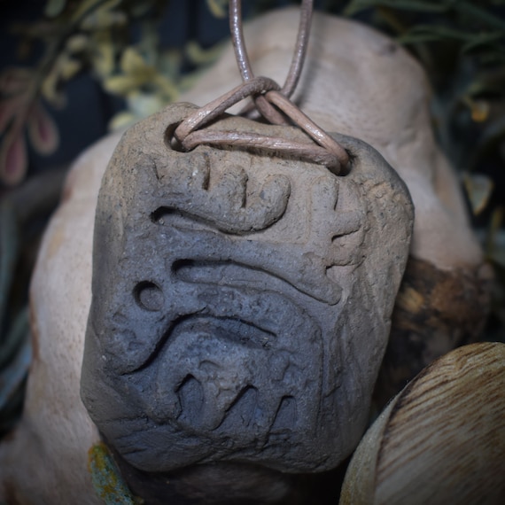 Unique talisman - power animal deer - made of traditionally fired clay - handmade pendant with leather or cotton cord