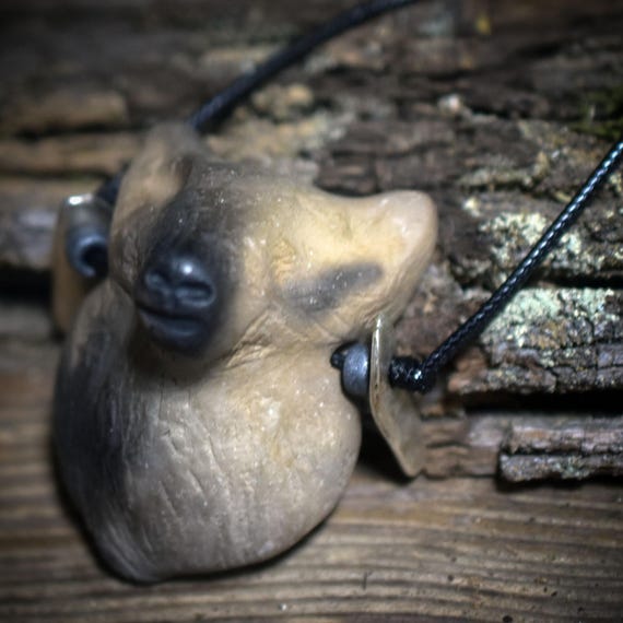 The primal power of the wolf – Handcrafted smoke-burning amulet – spiritual power animal jewelry – Item No.: AMU064