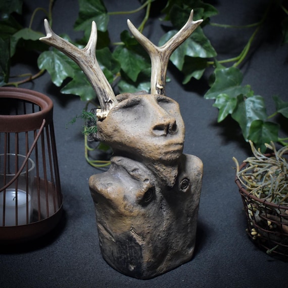 Cernunnos – Guardian of the Forest and the Wild Soul – Celtic Mythology, Traditionally Fired Smoke Art – Item No.: SKU155