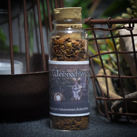 Christmas Incense Blend - All Natural, 30ml Glass Jar with Cork - Nutmeg Blossom, Clove, Cinnamon Bark, Myrrh - Item No.: RMA002