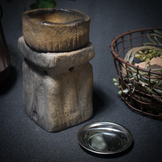 4-in-1 incense burner in tower shape – Handcrafted unique piece for ritual and purification - Item No.: RÄG034