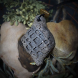 Unique smoke-burning amulet talisman - Samhain - made of traditionally fired clay - Spiritual jewelry for Celtic festivals