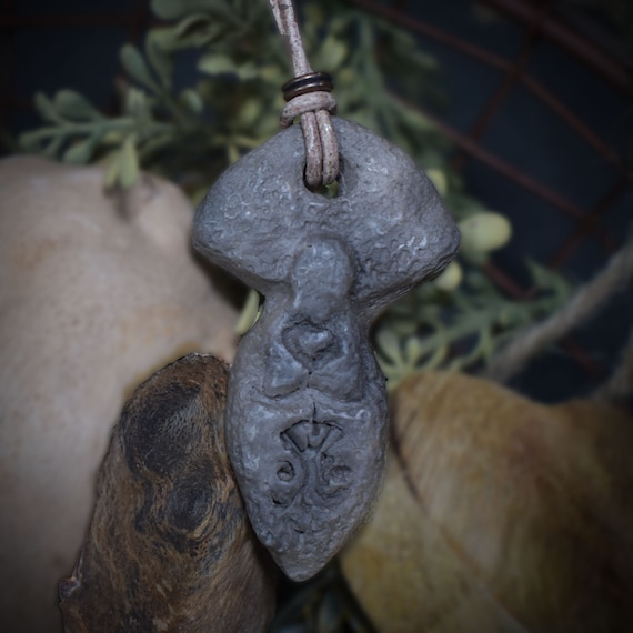 Unique Smoke Burn Amulet Talisman - Goddess of Dreams with a Leather or Cotton Cord
