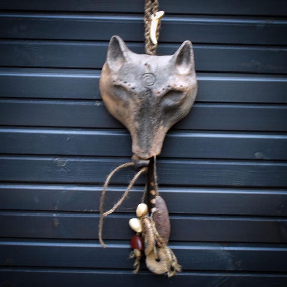 Power animal fox – guardian of the spiral of life – wall decoration in traditional smoke-burning art – Art. No.: HEX020