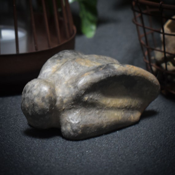 Prehistoric inspired fossilized fly sculpture - handmade from natural clay and finished in traditional smoke firing