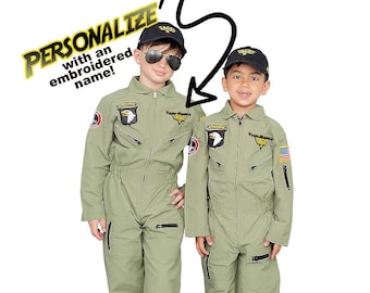 Disfraz personalizado de piloto del ejército para niños / Disfraz de piloto de combate Maverick / Regalos de disfraces de Halloween / Regalo de cumpleaños para niños