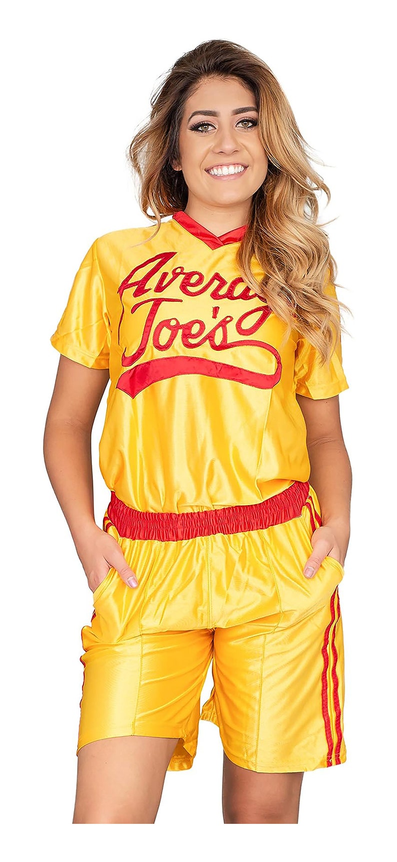 Dodgeball Average Joe's Adult Yellow Jersey Costume Set Officially