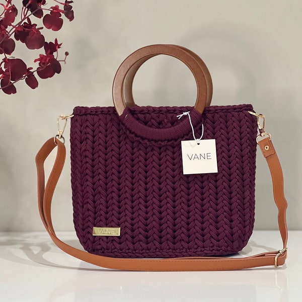 Crochet Bag Handmade Anita burgundy