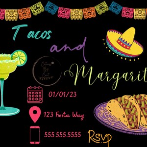 Tacos and Margaritas Customizable Invitation