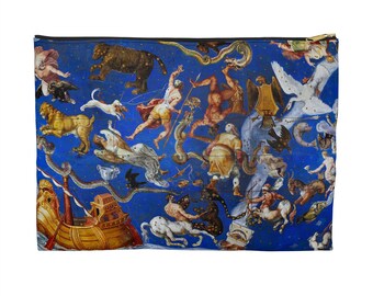 Constellations Tarot Card Pouch, High Renaissance Italian Art Celestial Astrology Make Up Bag Accessory Travel Pencil Case