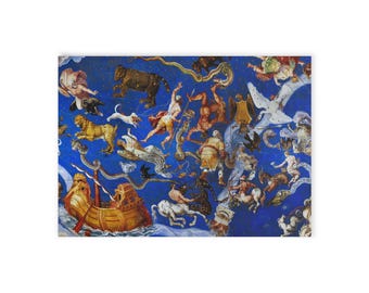 Constellations Art Card 6.9" x 4.9", Nonslip Three Sizes, High Renaissance Italian Art Celestial Astrology
