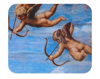 ケルビムのマウスパッド（長方形）、ラファエロ風イタリア盛期ルネサンス美術、天上の天使の神聖さ