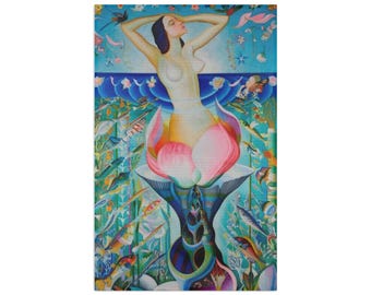 Strofinaccio da cucina in microfibra "La nascita di Venere" di Joseph Stella