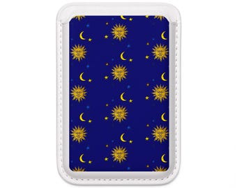Portfel wegański Sun Moon Stars Magsafe w dwóch kolorach, Galaxy Whimsigoth Vintage z lat 90. XX wieku, inspirowany Libbey Celestial