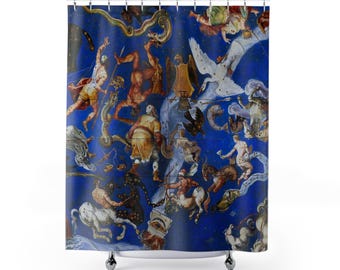 Tenda da doccia con costellazioni 71" × 74", Affresco italiano del Rinascimento, Astrologia celeste
