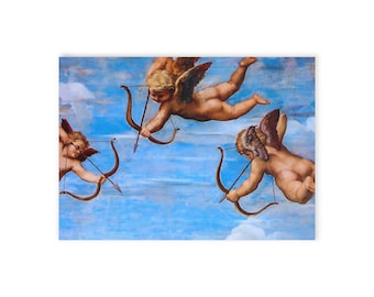 Cherubs Art Card 6.9" x 4.9", Raphael Italian High Renaissance Art Heavenly Angelic Divine