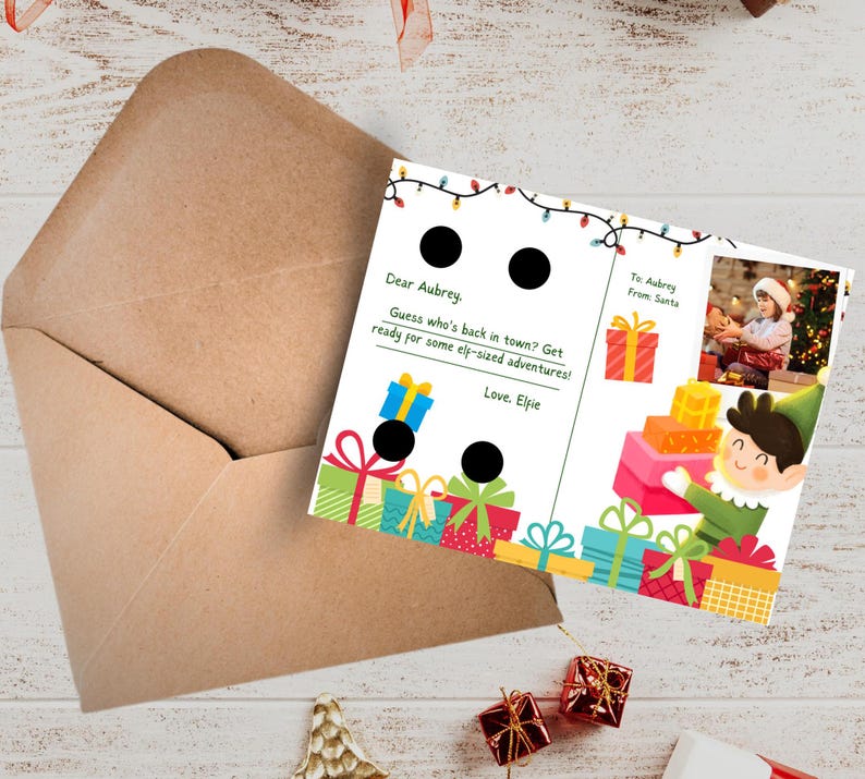 Personalized Elf Hello Postcard Printable From Your Elf Elf