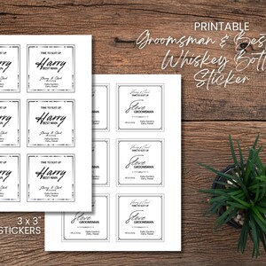 Editable Whiskey Label, Groomsman Whiskey Label, Best Man Whiskey Label, Custom Liquor Label for ...