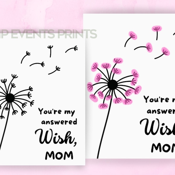 Mother's Day Flower Printable, Kids' Handprint Keepsake, Mother's Day Gift, Gift for Grandma, Crafts for Children, Mother's Day Card, Canva