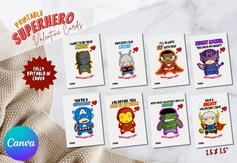 Superhero Valentine's Day Cards, Kids Exchange School, Classroom ...