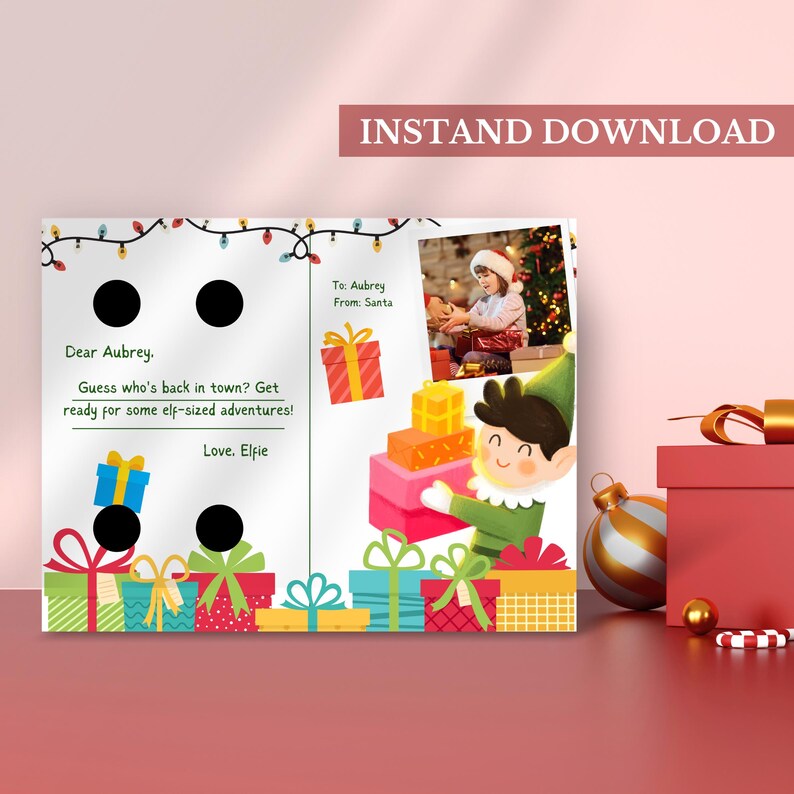 Personalized Elf Hello Postcard Printable From Your Elf Elf