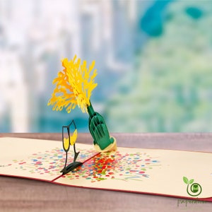 paperdora - Carte pop-up 3D « Félicitations » avec enveloppe et cachet de cire - carte de félicitations carte de vœux carte cadeau chèque cadeau
