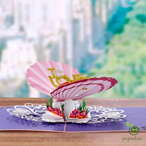 paperdora - Carte pop-up 3D « Amour » avec enveloppe et cachet de cire - Carte de félicitations, carte de vœux, carte cadeau, chèque cadeau