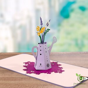 paperdora - Carte pop-up 3D "Fleurs" avec enveloppe et cachet de cire - carte de félicitations, carte de vœux, carte cadeau, chèque cadeau