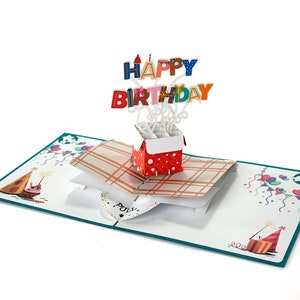 3D Pop-Up Geburtstagskarte mit Umschlag und Wachssiegel - Geburtstagsgrußkarte Glückwunschkarte Grußkarte zum Geburtstag B-Day-Karte