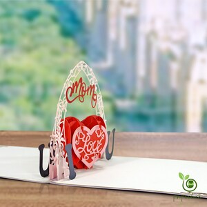 paperdora - 3D pop-up kaart "Moeder" met envelop en lakzegel - kaart felicitatiekaart wenskaart cadeaukaart cadeau Moederdag