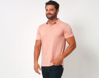 Washed Cotton Jersey Pocket Polo