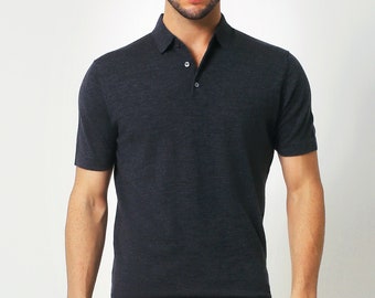 Merino Wool Knitted Short Sleeve Polo