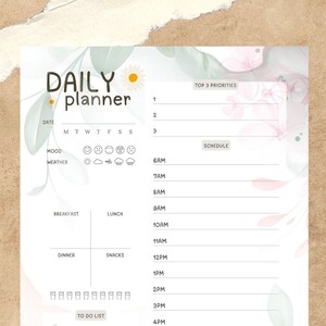 Daily Planner, Daily Schedule, Digital Planner, Hourly Planners, Printable planner, To do List, Printable planner, instant download