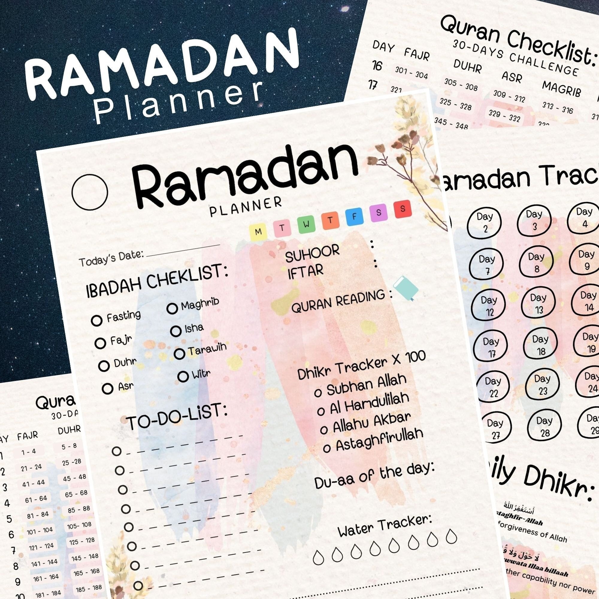 Ramadan Planner - Islamic Planner for Ramadan/ Quran Tracker/ Prayer ...