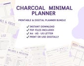 Lavender Minimalist Planner Bundle, Daily Weekly Monthly PDF Organizer (A4, A5, US Letter)