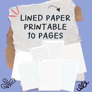Printable Handwriting Paper & Lined Notebook Pages | Writing Practice Worksheets | Lined Handwriting Templates | PDF Download