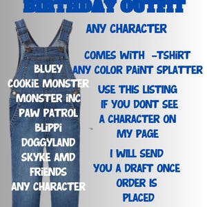 Create Your Own Birthday Outfit | Any Character | Design how you want | Kids Birthday Outfit | Any Design | Overall Outfit | Boy or Girl |