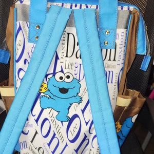 Custom Cookie Monster Baby Bag Personalized Diaper Bag New Parent Baby Shower Gift Create Your Own Diaper Bag image 7