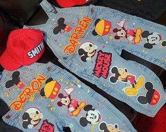 Custom Mickey Mouse |Birthday Outfit | Any Theme | Birthday Overalls | with or without custom hat