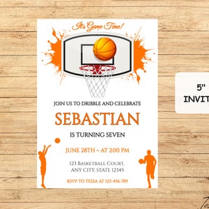 Editable Basketball Birthday Invitation, Basketball Invitation ...