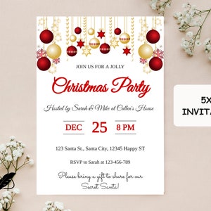 Editable Christmas Party Invitation Christmas Party Invite - Etsy