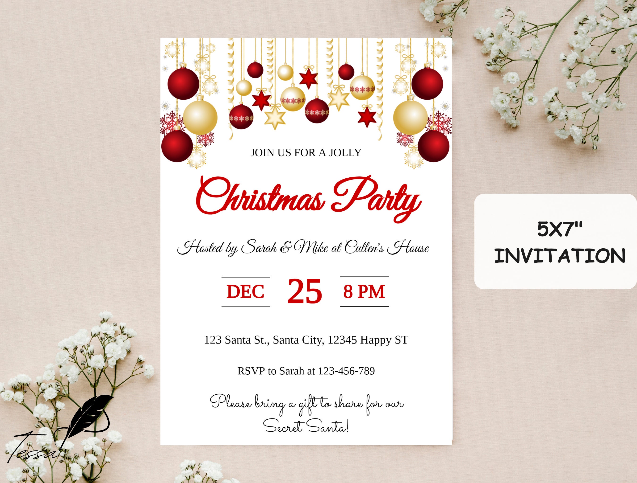 Editable Christmas Party Invitation Christmas Party Invite - Etsy