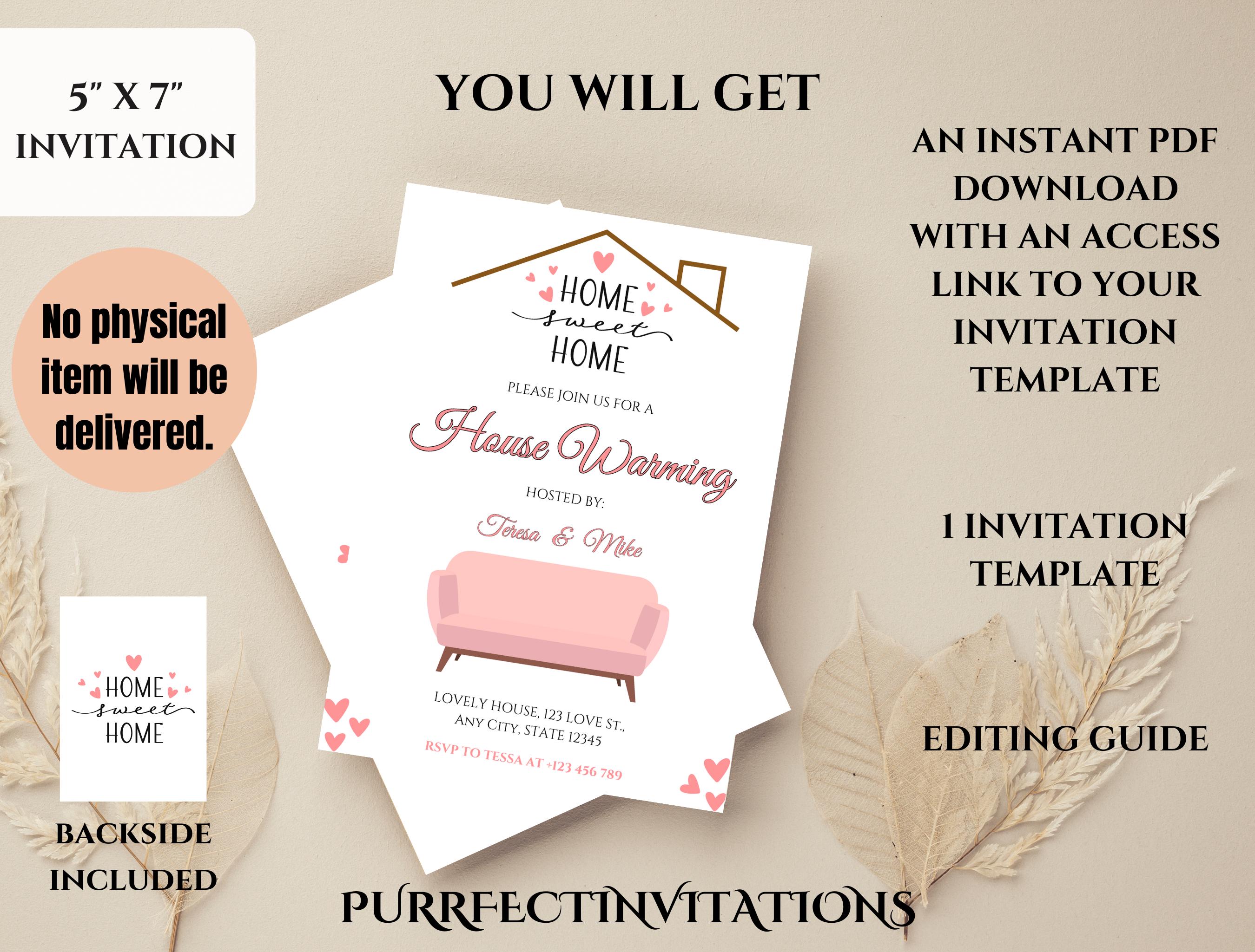 Editable Housewarming Invitation Template: Elegant Printable (digital ...