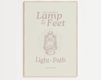 Psalm 119:105 DIGITAL PRINT by HiswayShop - Your Word is a Lamp to My Feet - Bible Verse Wall Art, Christian Home Decor, Scripture Art