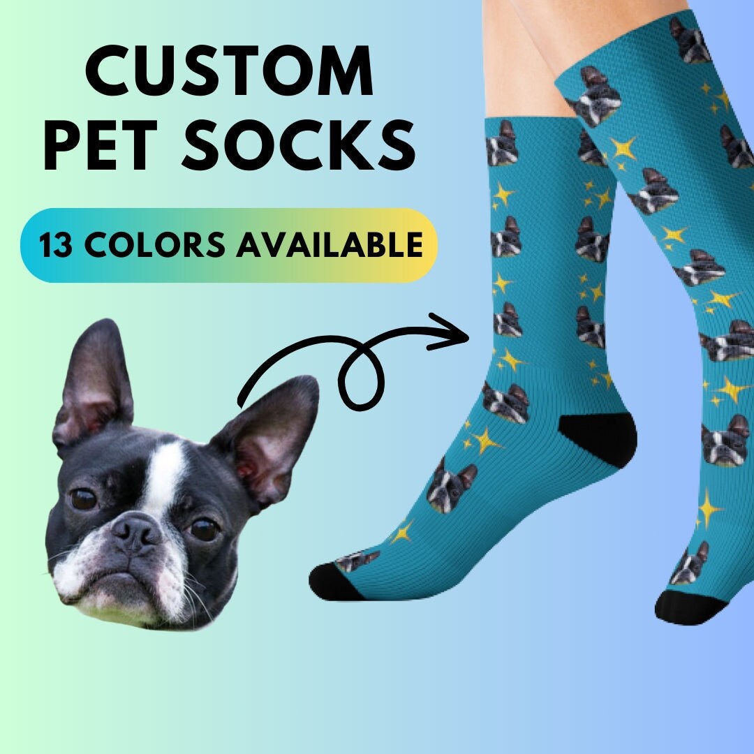 Custom Socks Pet Socks Pet Face Socks Face Socks Fun Etsy UK