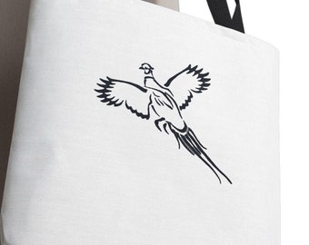 Pheasant Embroidery Pattern - 9''x7.3'' Dimensions - Great for Garments and Totes
