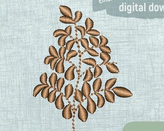 Elegant Leaf Embroidery Pattern for Home Decor Towels