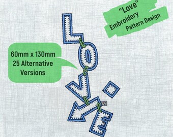 Love Embroidery Design - Charming Decorative Lettering Art
