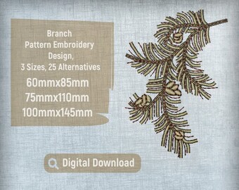 Elegant Branch Embroidery Pack - 25 Creative 3D Sewing Patterns